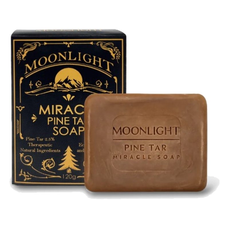 【Moonlight】Pine Tar Miracle Skin Soap 120g - สบู่ - วัสดุอื่นๆ สีนำ้ตาล