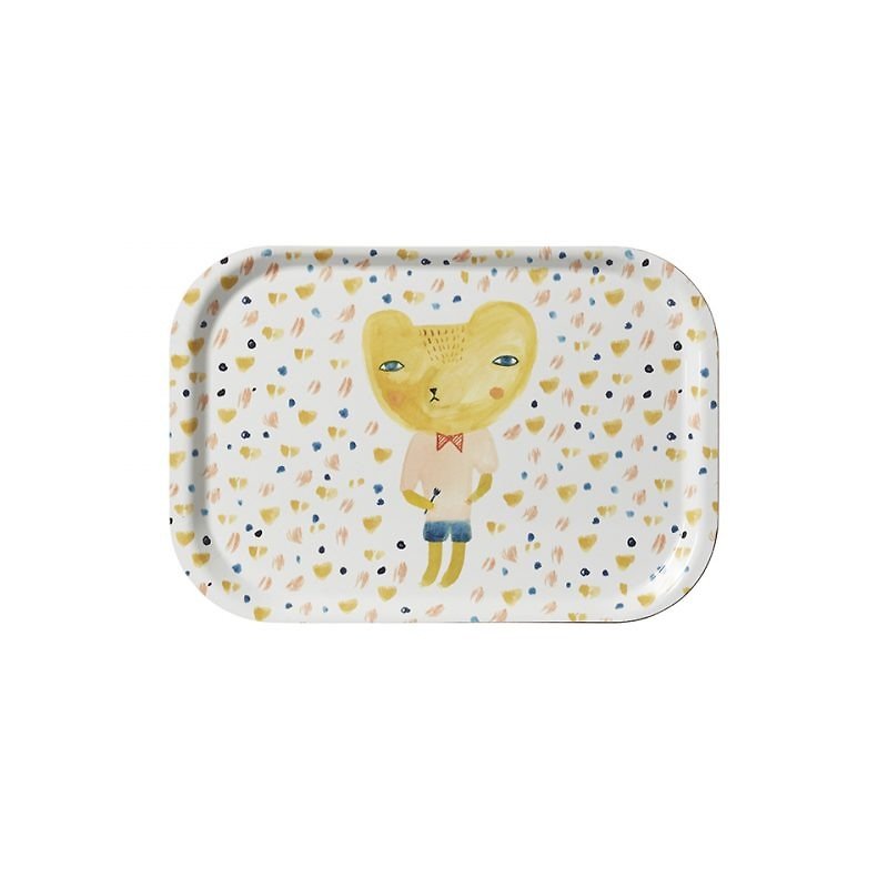 Bear little hand-drawn tray - Serving Trays & Cutting Boards - Plastic White