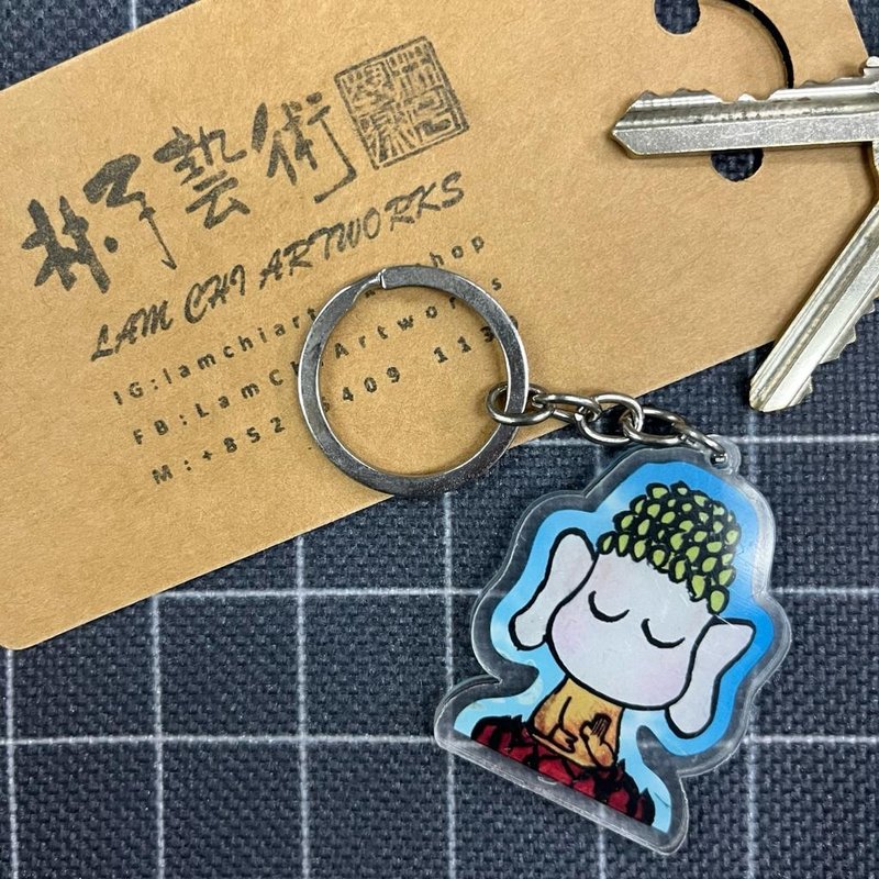【匙扣 - 手繪圖畫】大佛 - 鑰匙圈/鑰匙包 - 塑膠 