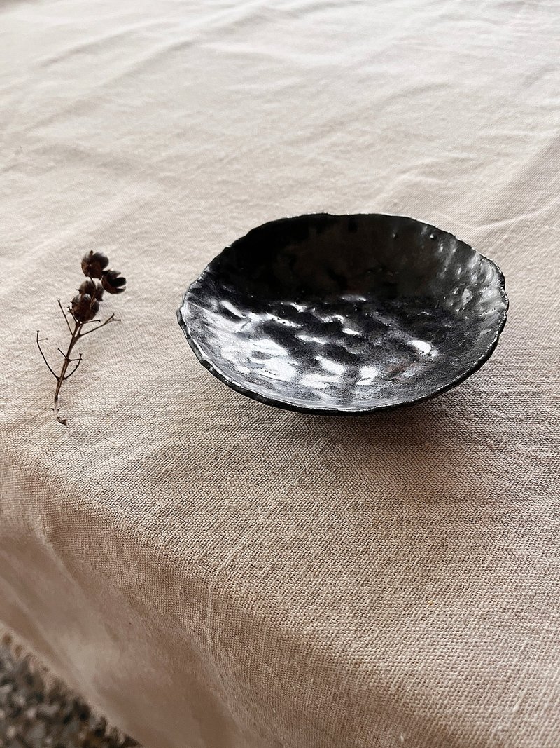 凹凸 手捏茶盤 壺承 陶盤 | 陶器皿 - 茶壺/茶杯/茶具 - 陶 黑色