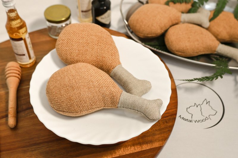 雞腿 chicken thigh 手作 貓玩具 家飾品 兒童玩具 中式料理 - 貓/狗玩具 - 其他材質 多色