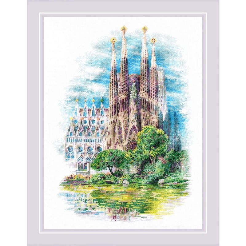 2098- RIOLIS cross-stitch material package- Sagrada Familia - Knitting, Embroidery, Felted Wool & Sewing - Other Materials 