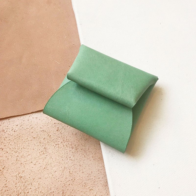 Envelope Coin Purse_Apple Green - Wallets - Genuine Leather Green