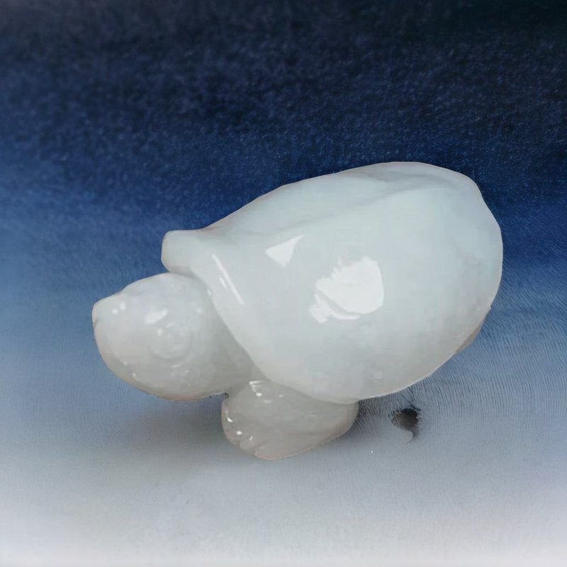 白翡翡翠甲魚擺飾 | 天然緬甸玉A貨翡翠 | 送禮 - 擺飾/家飾品 - 玉石 白色