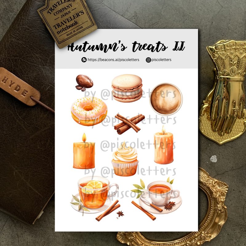 Autumn treats II Sticker Sheet - สติกเกอร์ - กระดาษ 