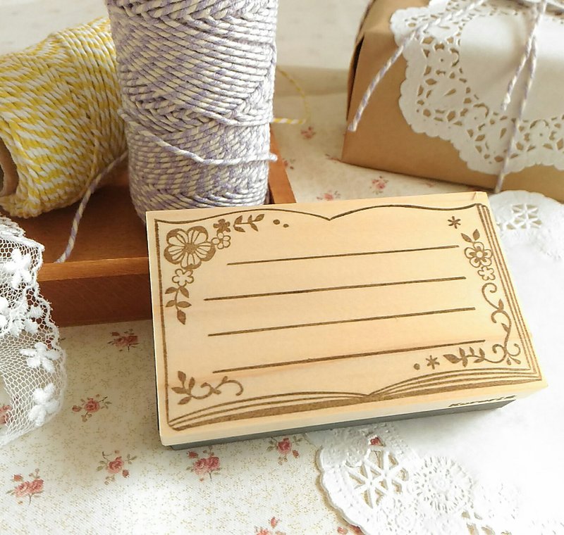 お花の絵本風メッセージ枠はんこ - 印鑑・スタンプ - ゴム 