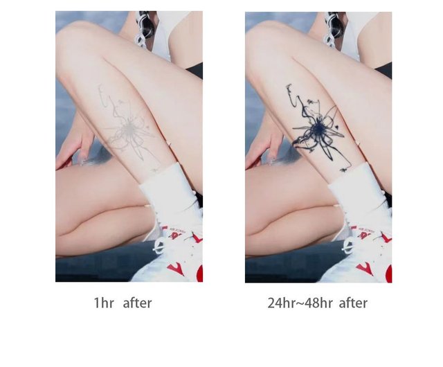 写真2枚を送る【浮遊蝶ブラックホール】リアルな無反射タトゥー