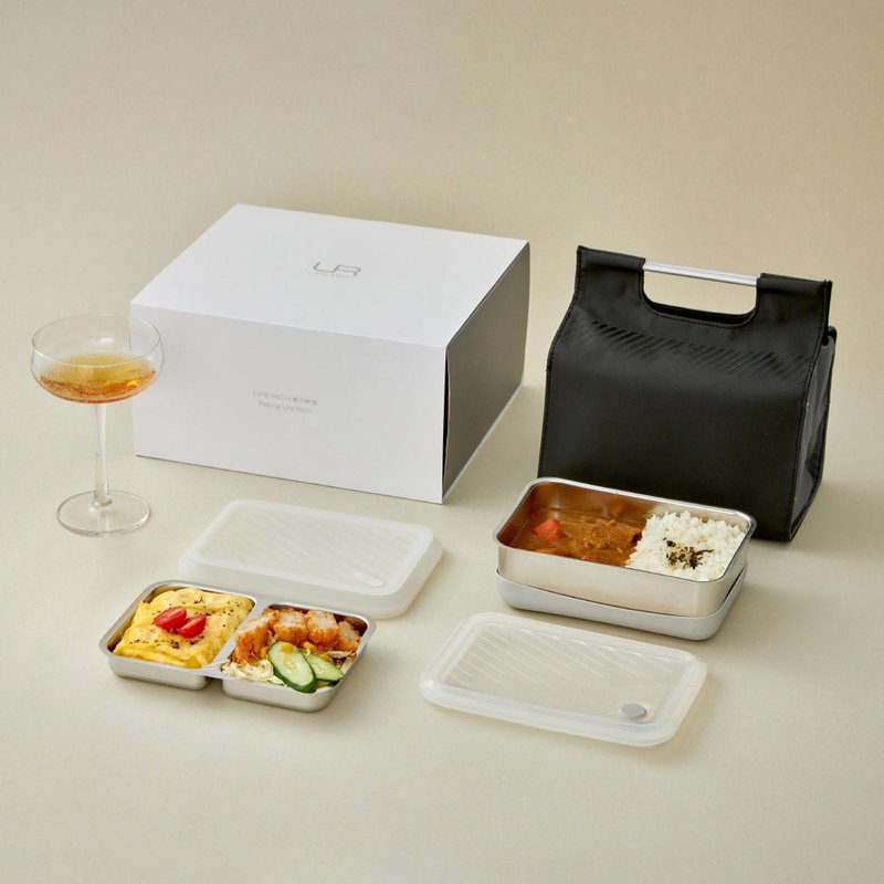 Double Box Lunch Box Gift Box-B4 Ice and Snow Whispers - Lunch Boxes - Stainless Steel Transparent