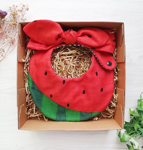 DOMOMO 美味西瓜(紅色組) 自選 雙面戴 寶寶彌月組 周歲禮