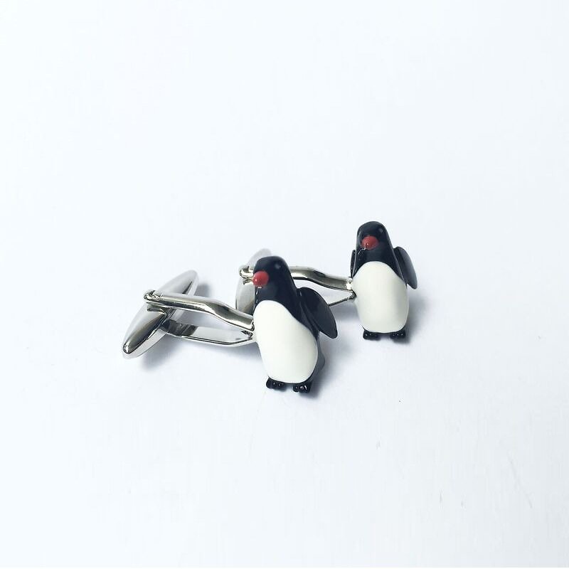 動物款-小企鵝袖扣 Penguin Cufflink - 袖口鈕 - 其他金屬 
