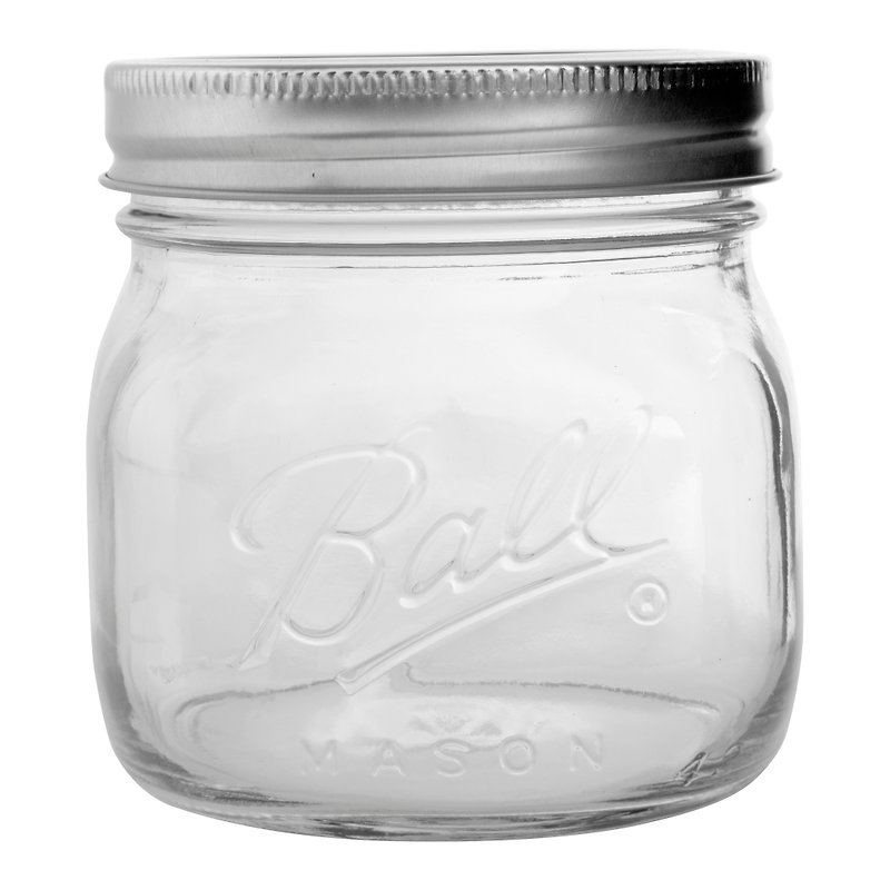 Ball Mason Jar Mason Jar _16oz wide mouth gelatin can - Mugs - Glass Transparent