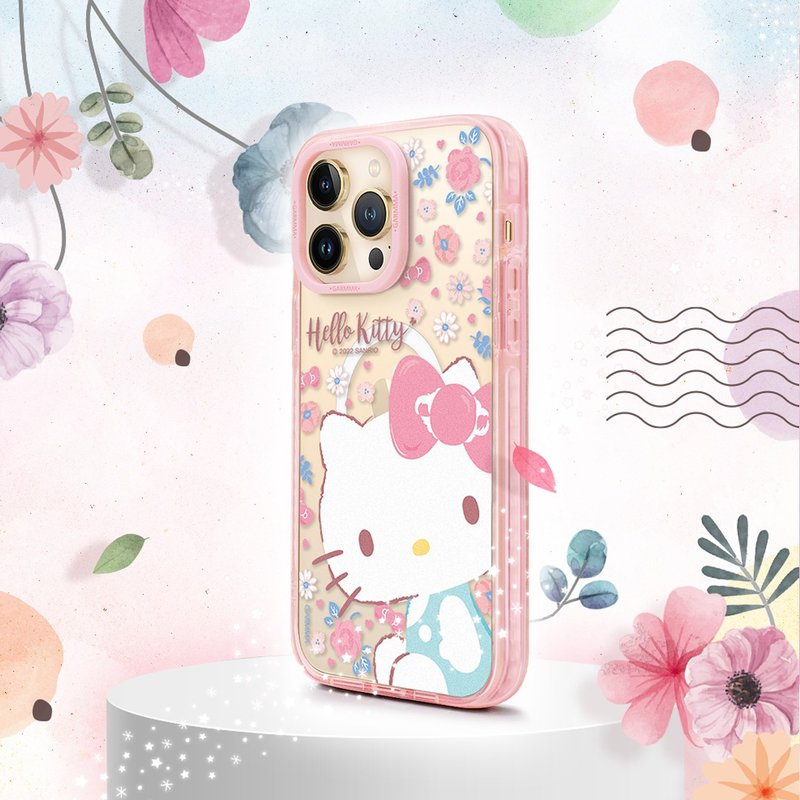 GARMMA Hello Kitty iPhone 14 Series Magnetic Suction Case Pink Dreamland - เคส/ซองมือถือ - พลาสติก สึชมพู