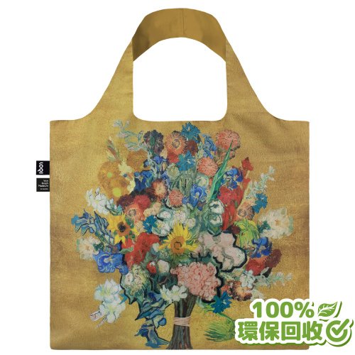 LOQI LOQI 環保材質購物袋-梵谷 花束金 (無扣帶、無暗袋)