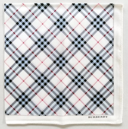 orangesodapanda Burberry Vintage Handkerchief Pocket Square Blue Check 20 x 20 inches