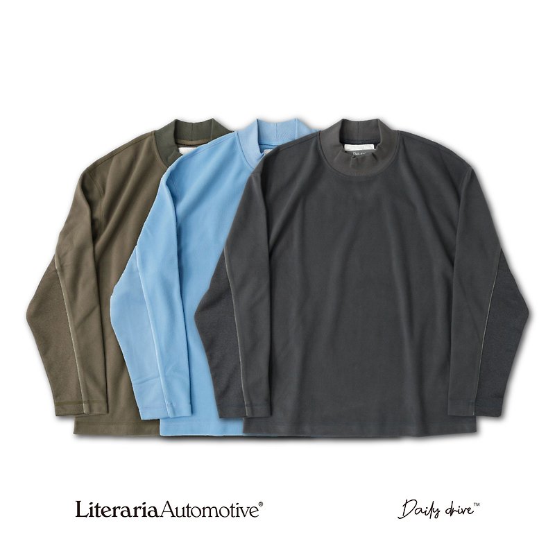 微高領搖粒絨滾邊衛衣 大學T Turtleneck Fleece Sweatshirt - 帽T/大學T - 其他材質 多色