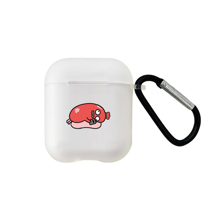 [Sausage King] Matte AirPods Protective Case-I’ll throw away this one - ที่เก็บหูฟัง - พลาสติก สีใส