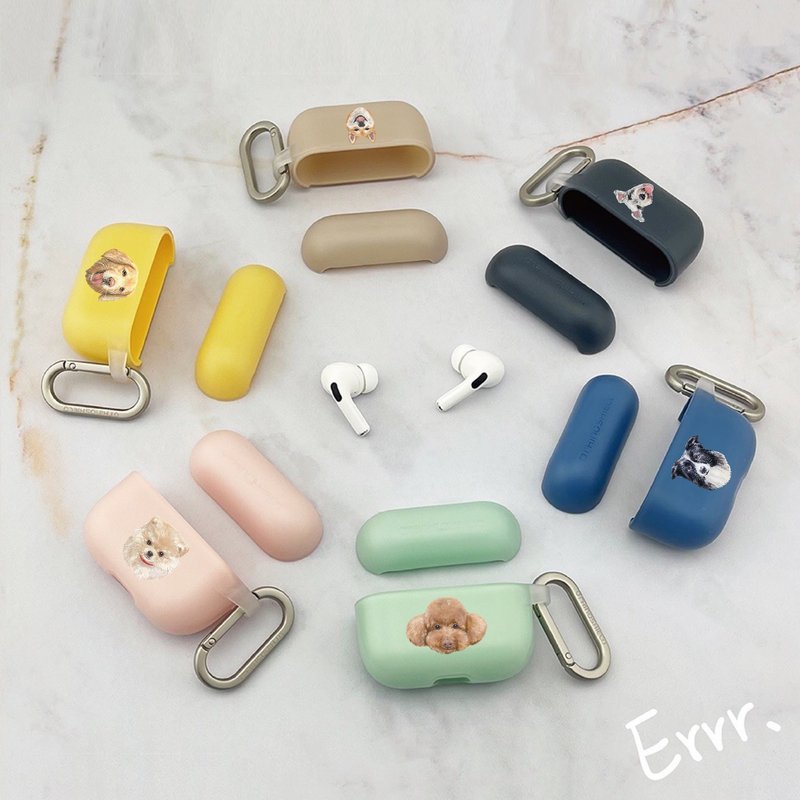 【AirPods犀牛盾保護套】狗臉可訂製加手寫字 耳機套 - AirPods/耳機保護套 - 其他材質 多色