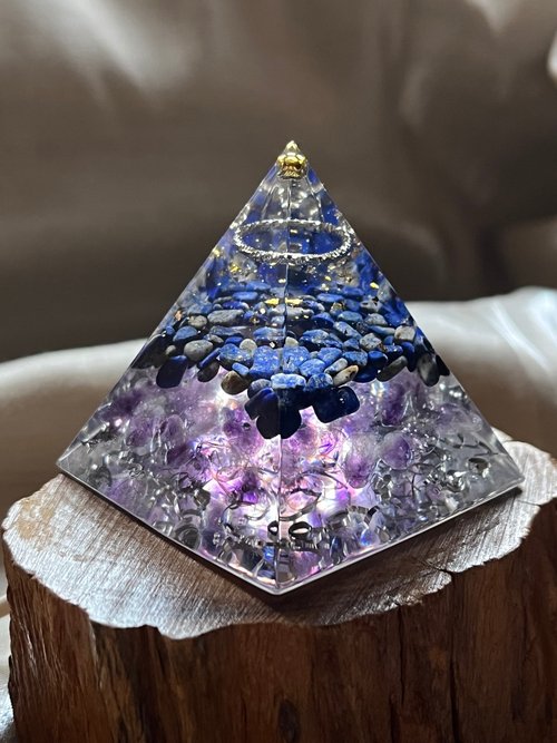 Serendipity Gem｜翡翠．水晶．奧剛 訂製【奧剛能量塔-給專注當下的你】青金石/紫水晶-奧根金字塔
