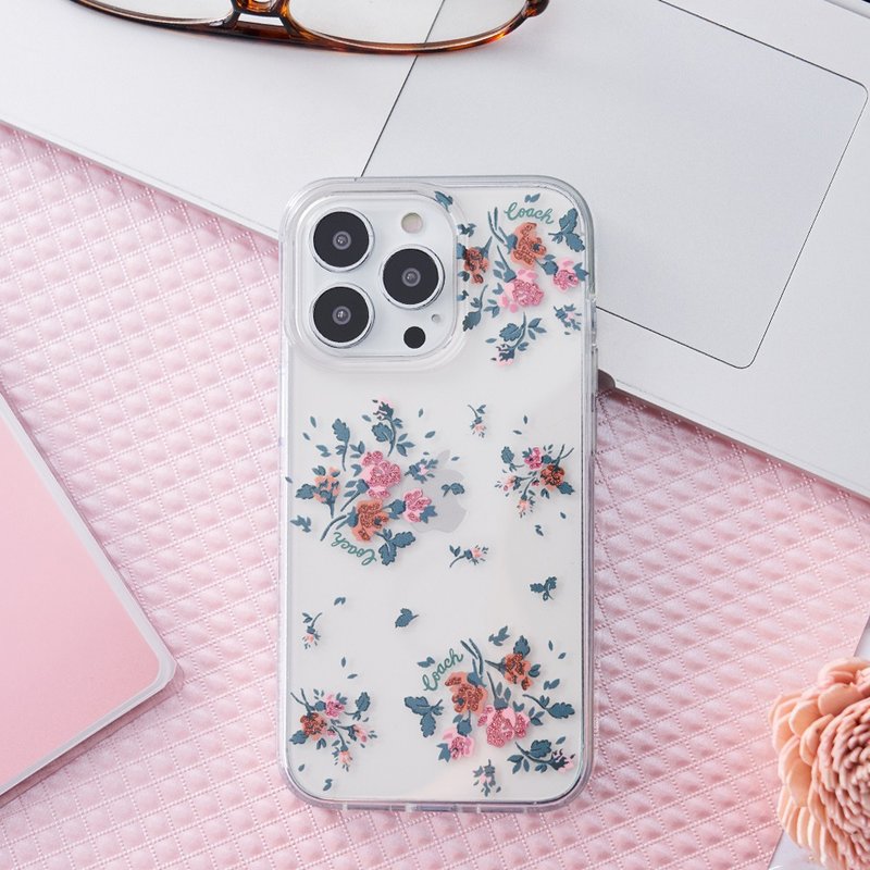 【COACH】iPhone 13 系列 精品手機殼 玫瑰花束 - 手機殼/手機套 - 塑膠 透明