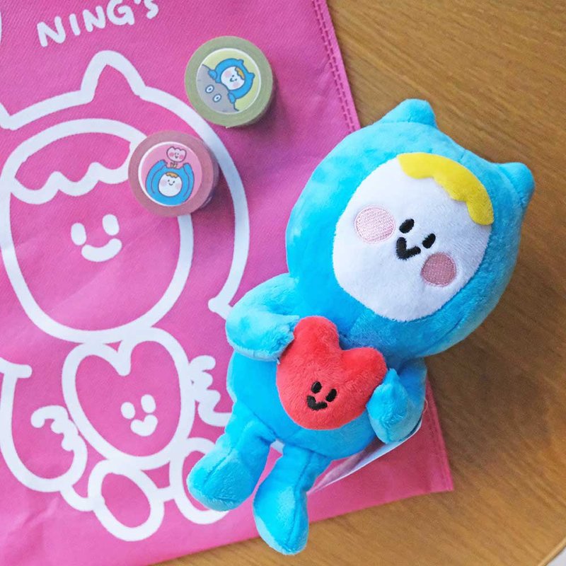 Ning's可愛小藍 娃娃+兩款紙膠帶(寬版) - 寶寶/兒童玩具/玩偶 - 聚酯纖維 