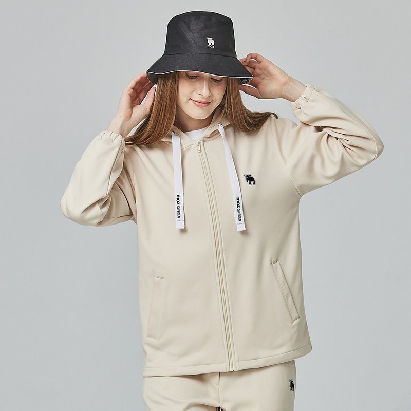 moz Swedish Moose Micro-Brush Technology Composite Jacket (Cream White) Women's - เสื้อฮู้ด - ผ้าฝ้าย/ผ้าลินิน ขาว