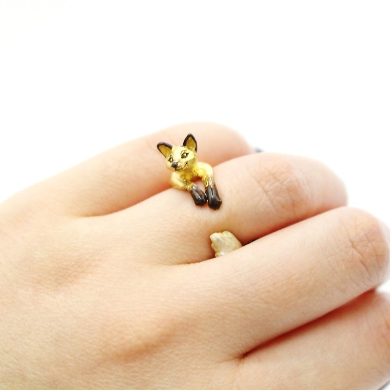 Prim Fox Ring / おすましきつね リングRN126 - 戒指 - 其他金屬 金色