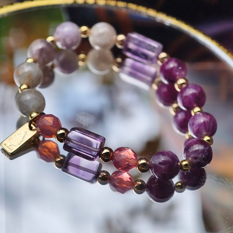 Creative design bracelet purple melody Amethyst Spiral - สร้อยข้อมือ - คริสตัล สีม่วง