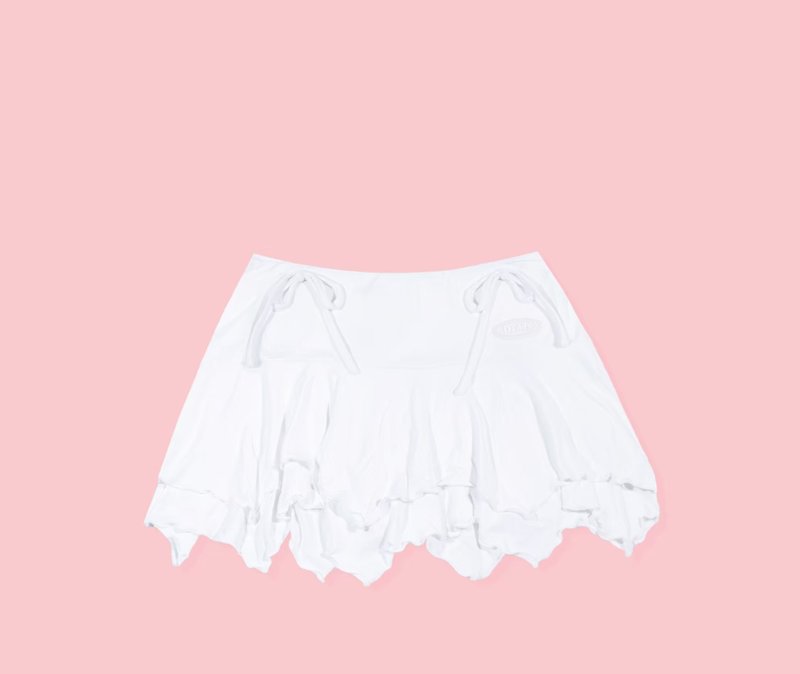 DADDY | Valarie Skirt, low waist skirt, rayon fabric, white color - 裙子/長裙 - 其他材質 