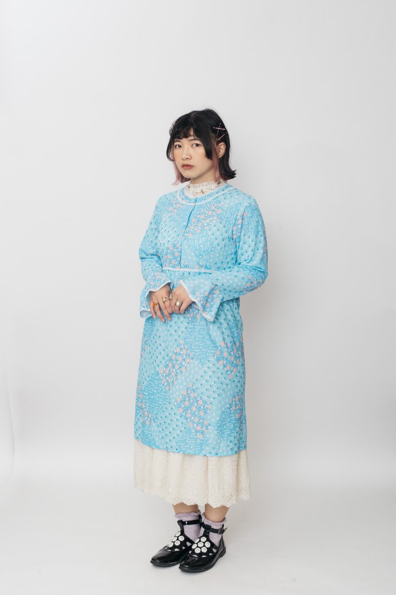 Vintage American dress 古著美式洋裝【初戀販賣所】B594 - 洋裝/連身裙 - 其他人造纖維 