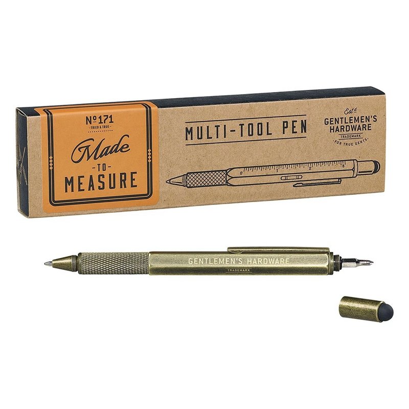 【Gentlemen's Hardware】6 in 1 multi-function tool pen - ปากกา - ทองแดงทองเหลือง สีนำ้ตาล