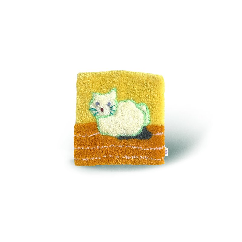 Cat Tile 1 – Tufted Blanket - ของวางตกแต่ง - ไฟเบอร์อื่นๆ สึชมพู
