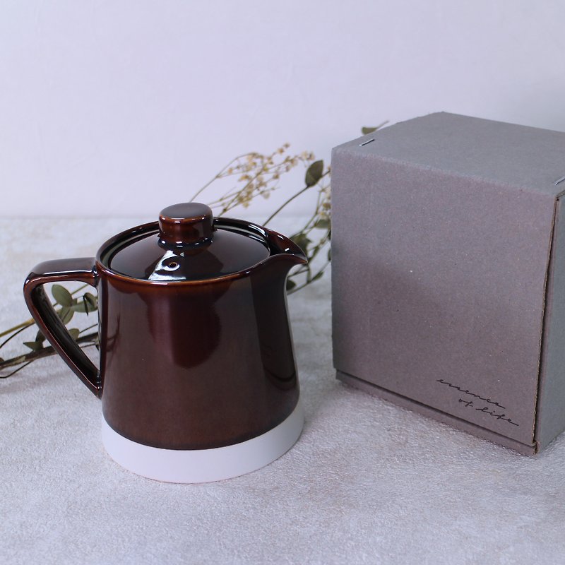 Xihai es two-color glaze teapot (essence of life/Designed by Abe Kuntaro - Coffee Pots & Accessories - Pottery 