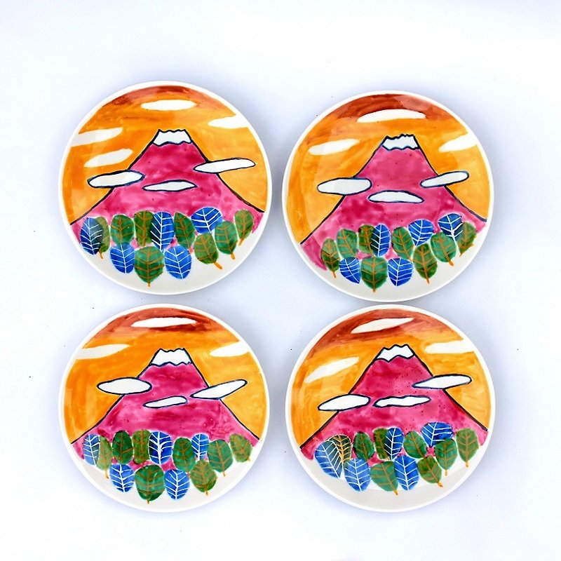 Fuji of sunset (14 cm color drawing dish) - Small Plates & Saucers - Silicone Multicolor