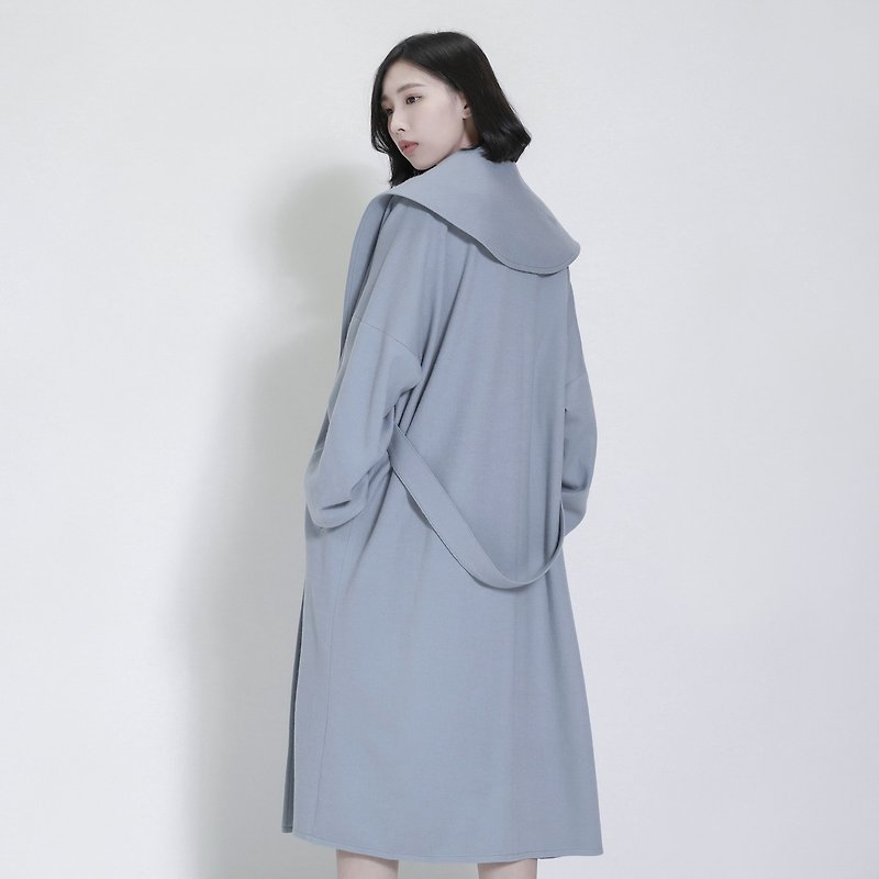 SU: MI said Bay wool coat _7AF309_ gray blue - Women's Casual & Functional Jackets - Wool Blue