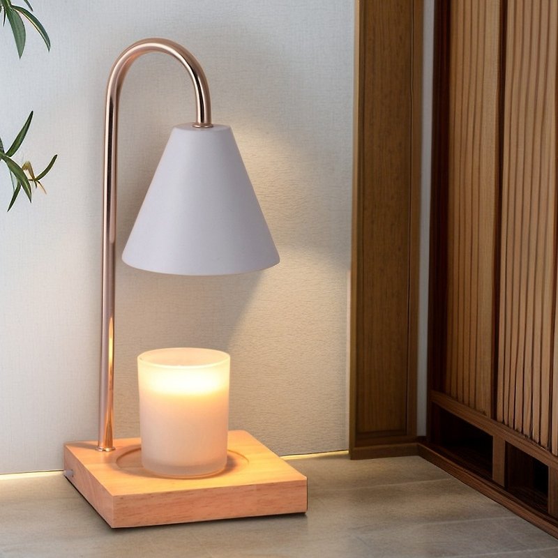 Textured Wax lamp for scented candles (comes with a spare bulb) - โคมไฟ - ไม้ ขาว
