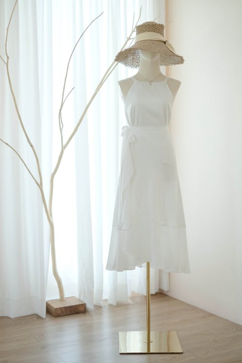KEERATIKA Off white Set of bridesmaid dress summer wrap top and skirt summer dress