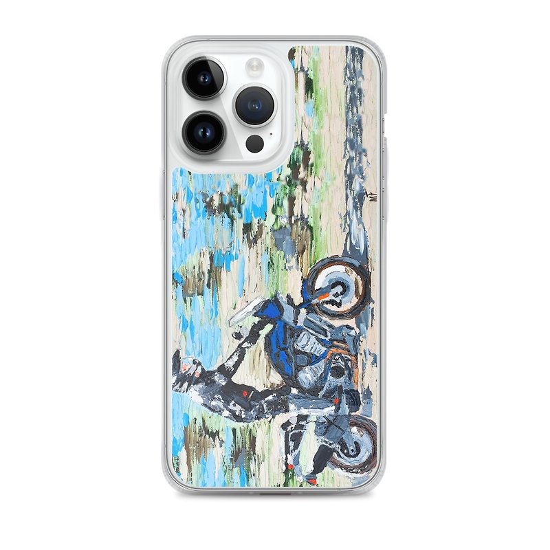 iPhone ケース オリジナルアート 電話機 クリア タフ 傷 ホコリ 油汚れを守る - スマホケース - プラスチック グリーン