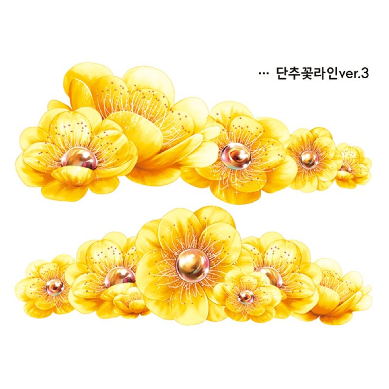 button flower line 2types (blackraccoon) Vintage collage design paper sticker - 貼紙 - 紙 多色