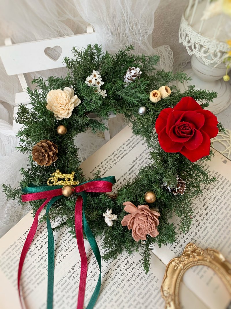 Everlasting cedar Christmas wreath/experience course/group of one person - Plants & Floral Arrangement - Plants & Flowers 