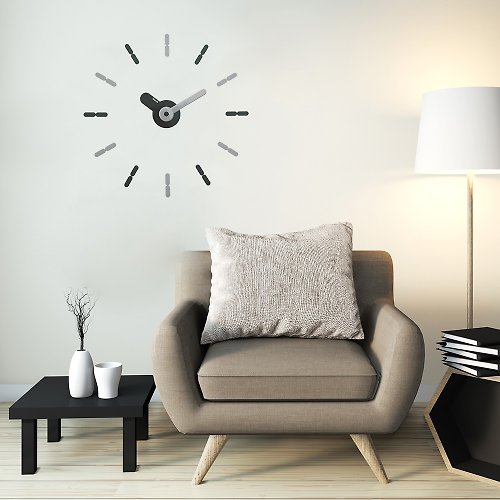 ontime On-Time Wall Clock Peel and Stick V1M Gray Black 56-60 Cm.