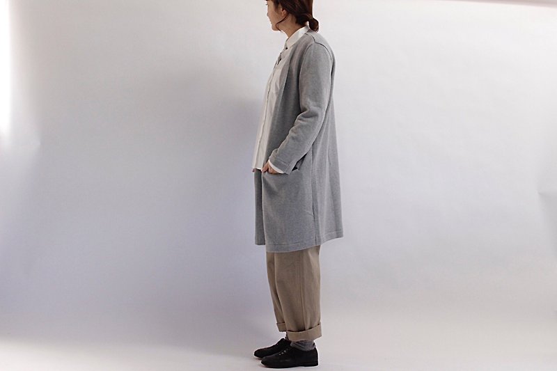 Bulky Yarn Long Cardigan / gray - จัมพ์สูท - ผ้าฝ้าย/ผ้าลินิน สีเทา