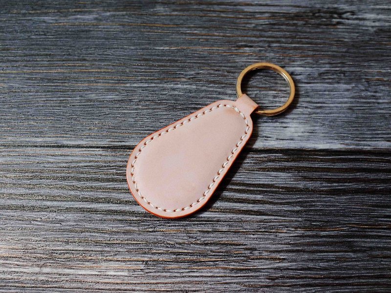 Shaped Easy Card Chip Charm - Key Ring Type B - Wax Orange - Keychains - Genuine Leather Orange