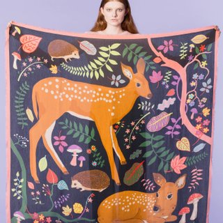 Flora and fawns oversized cashmere blend scarf