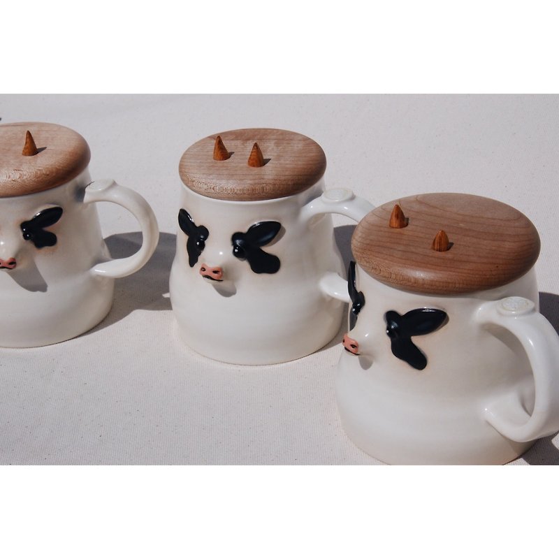 Animal Cup / Moo Dairy Cow - Mugs - Pottery White
