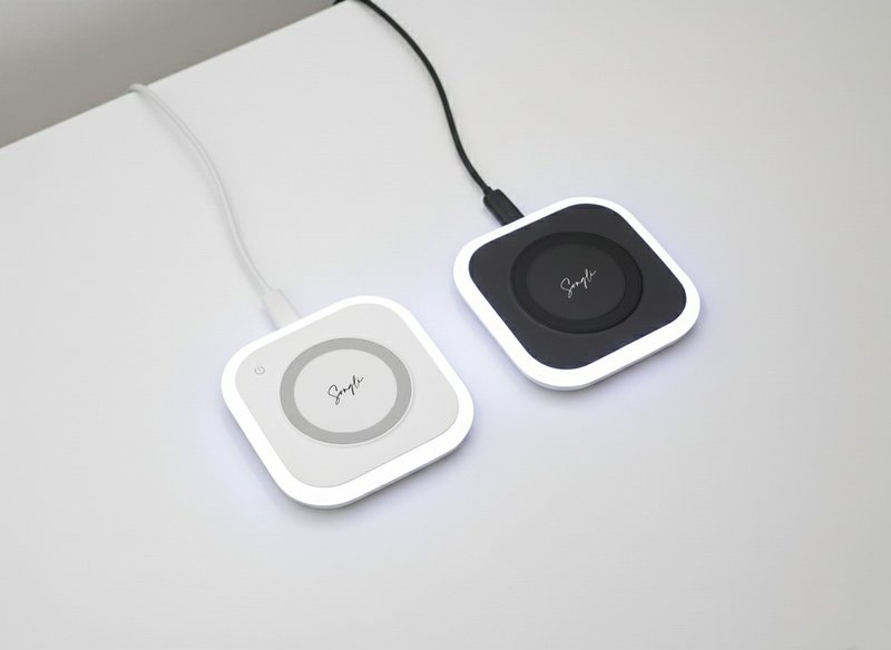15W Magnetic Wireless Charging Pad Gift Set | Custom Engraving | Triple Functionality | Night Light Feature | Made in Taiwan - Phone Charger Accessories - Plastic 
