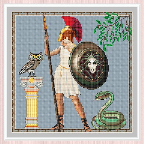 LarisaStitch Athena Cross Stitch Pattern | Warrior Goddess | Minerva |