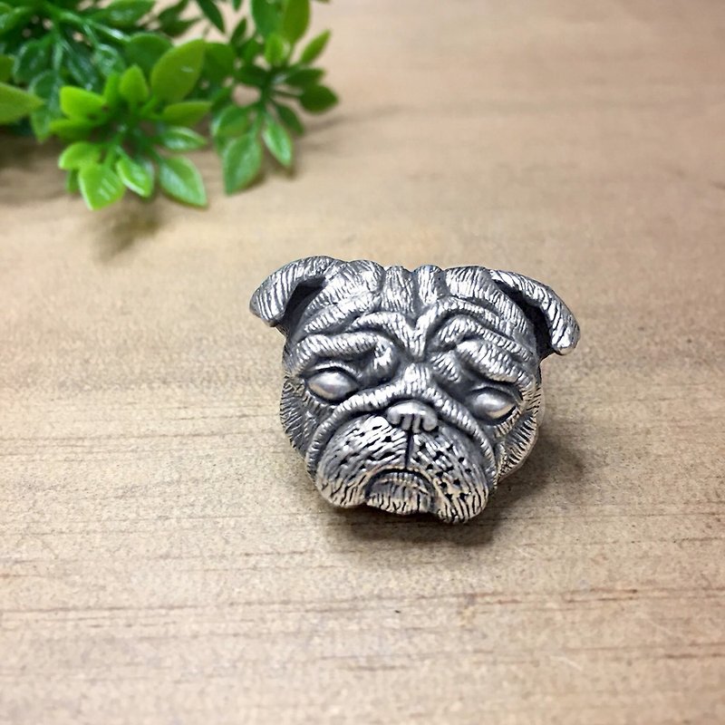 Cute Dog Pug Silver Ring - General Rings - Sterling Silver Silver