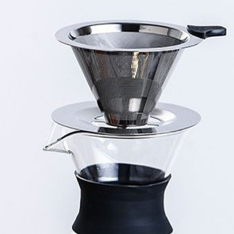 GELLIS 厚み28.5% 12.34cm 4穴分流 600メッシュ ペーパーレス 火傷防止 304二層コーヒーフィルターカップ - その他 - ステンレススチール シルバー