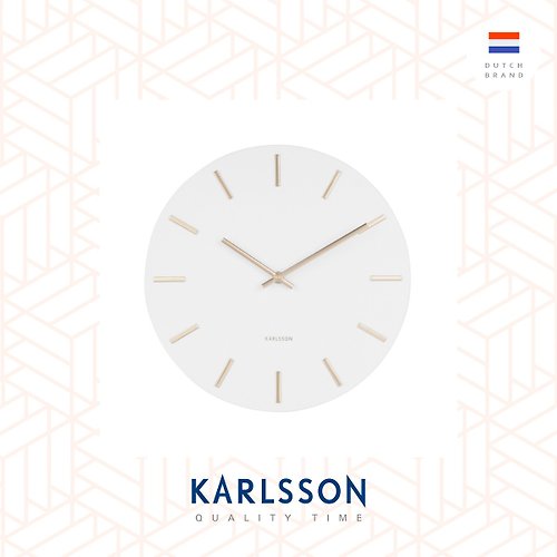 Ur Lifestyle 荷蘭Karlsson Wall clock 30cm Charm white 白色配金色刻度掛鐘