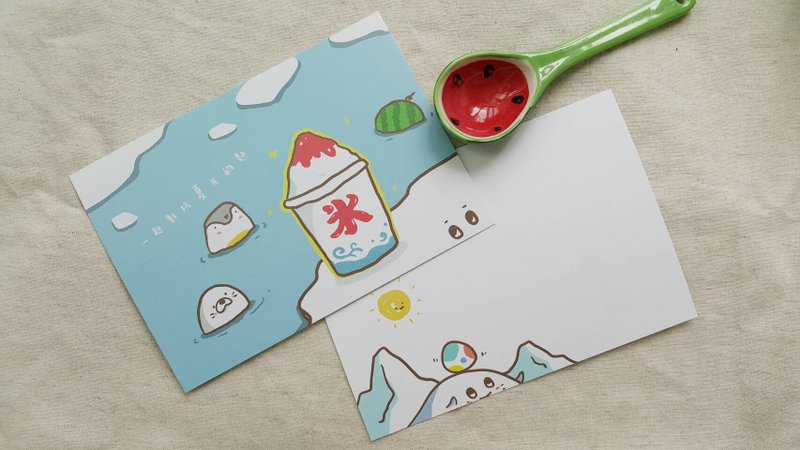 剉冰日明信片 - 卡片/明信片 - 紙 藍色